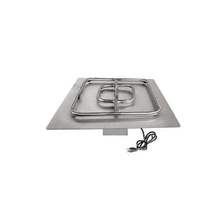 18 X 18 Square Flat Pan & 12 Square Stainless Steel Burner - Match Lit